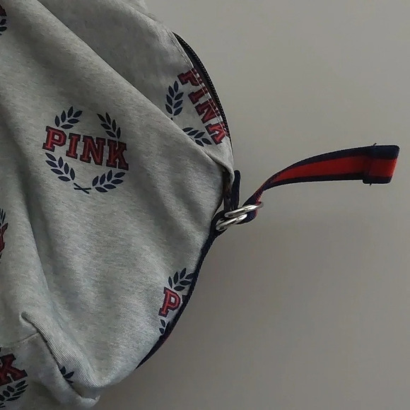 Victoria's Secret PINK Campus Logo gray duffel bag large euc - Picture 4 of 9